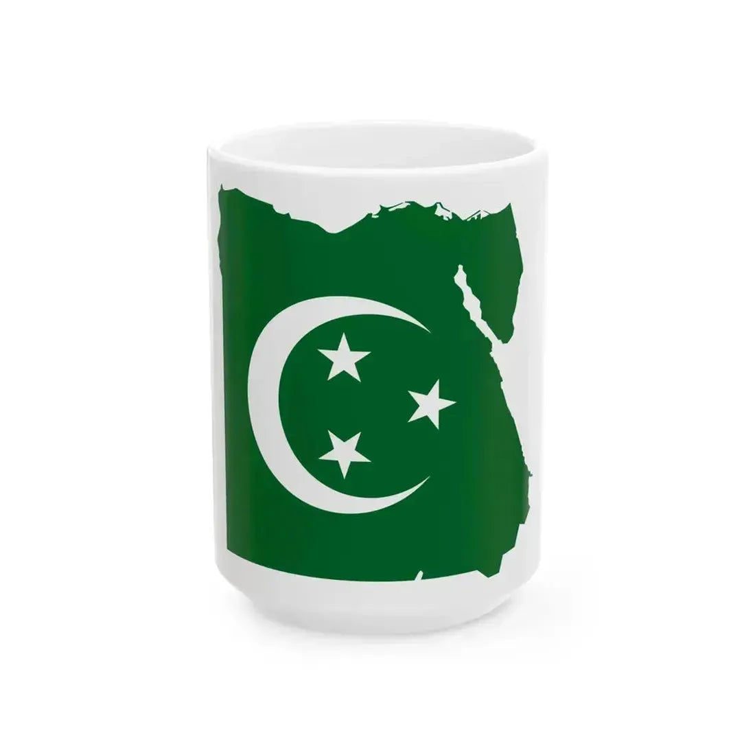 Flag map of Egypt 1922-1952 (Egypt) White Coffee Mug 15oz - Go Mug Yourself