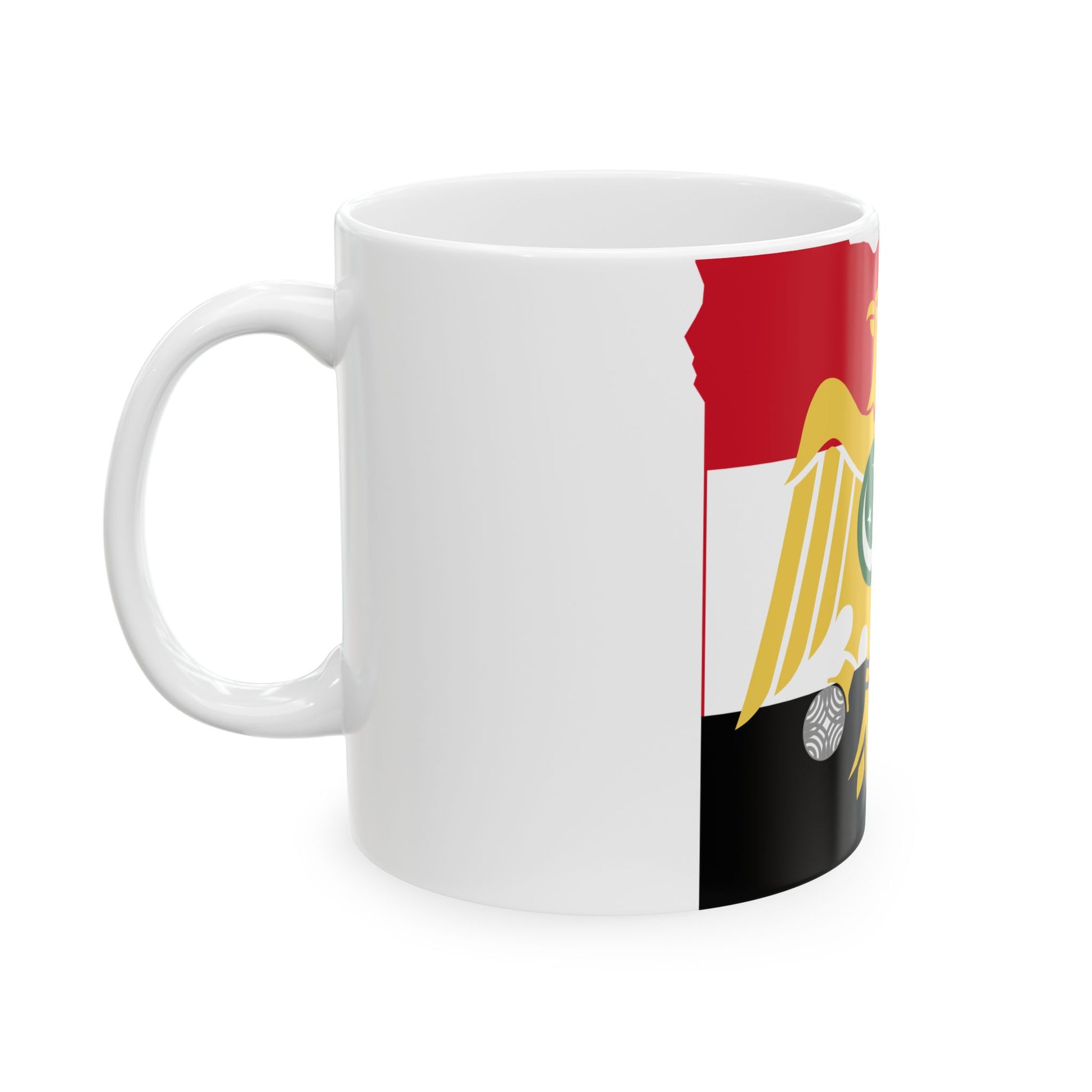 Flag map of Egypt 1952-1958 (Egypt) White Coffee Mug-Go Mug Yourself