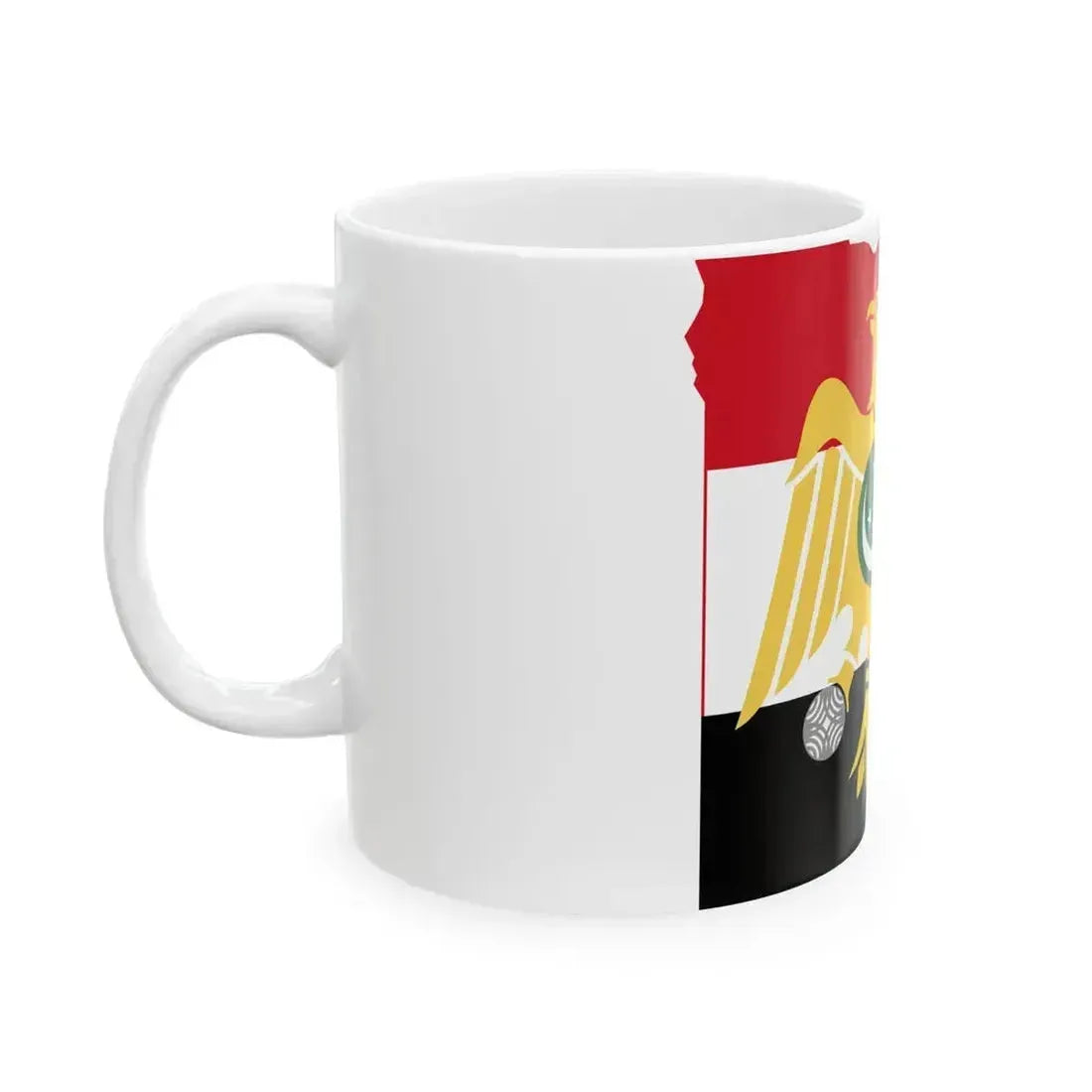 Flag map of Egypt 1952-1958 (Egypt) White Coffee Mug - Go Mug Yourself