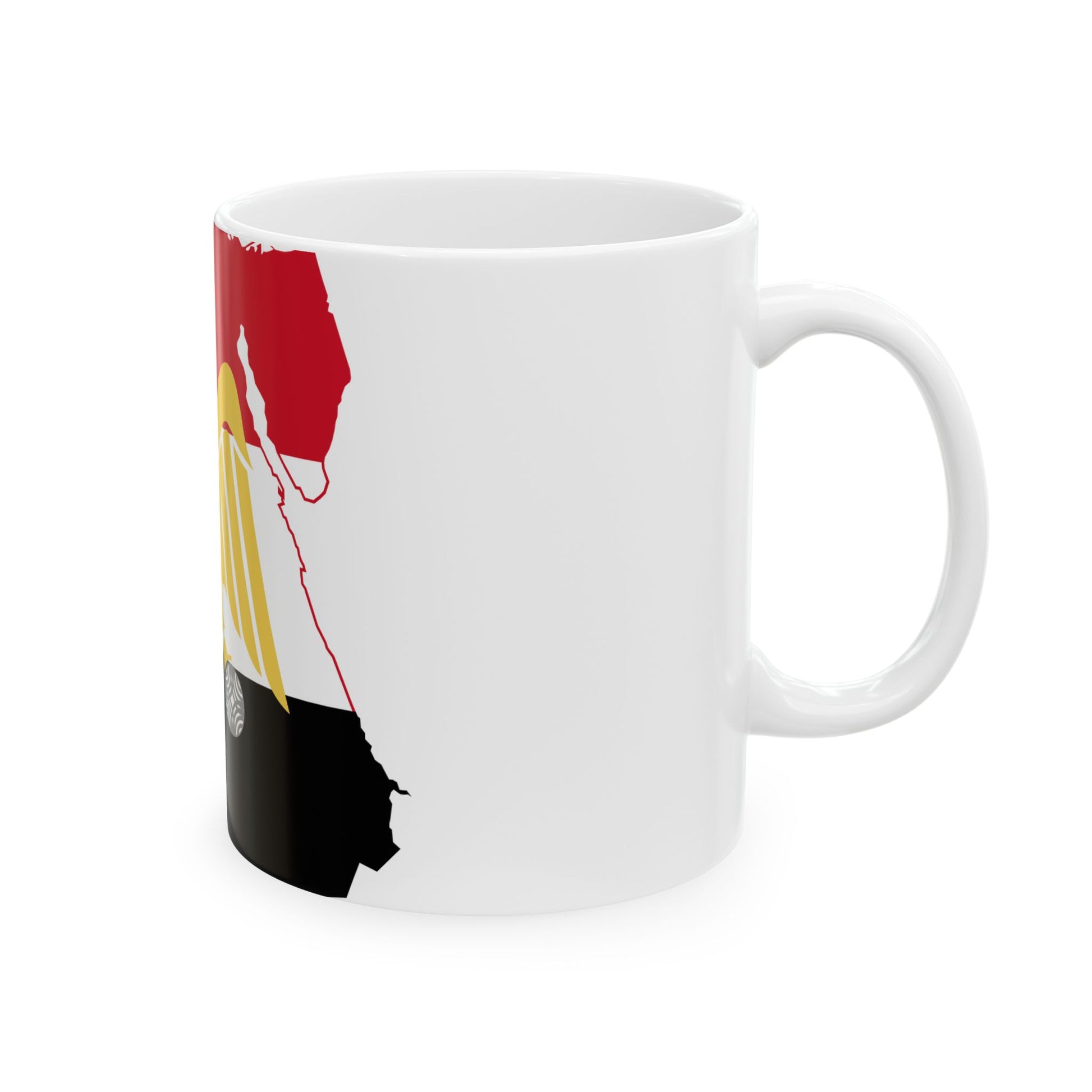 Flag map of Egypt 1952-1958 (Egypt) White Coffee Mug-Go Mug Yourself