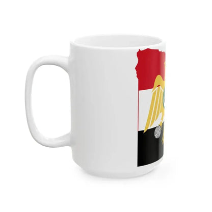 Flag map of Egypt 1952-1958 (Egypt) White Coffee Mug - Go Mug Yourself