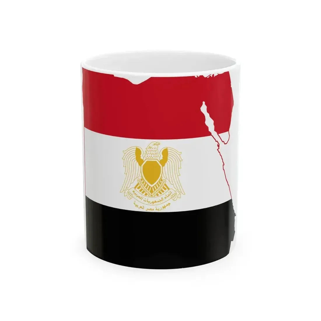 Flag map of Egypt 1972-1984 (Egypt) White Coffee Mug 11oz - Go Mug Yourself