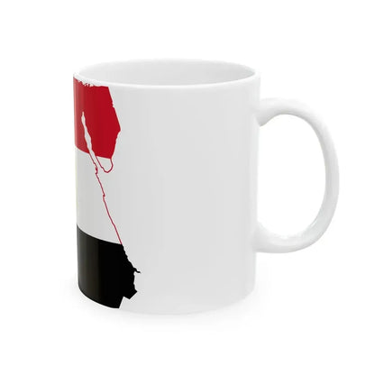 Flag map of Egypt 1972-1984 (Egypt) White Coffee Mug - Go Mug Yourself
