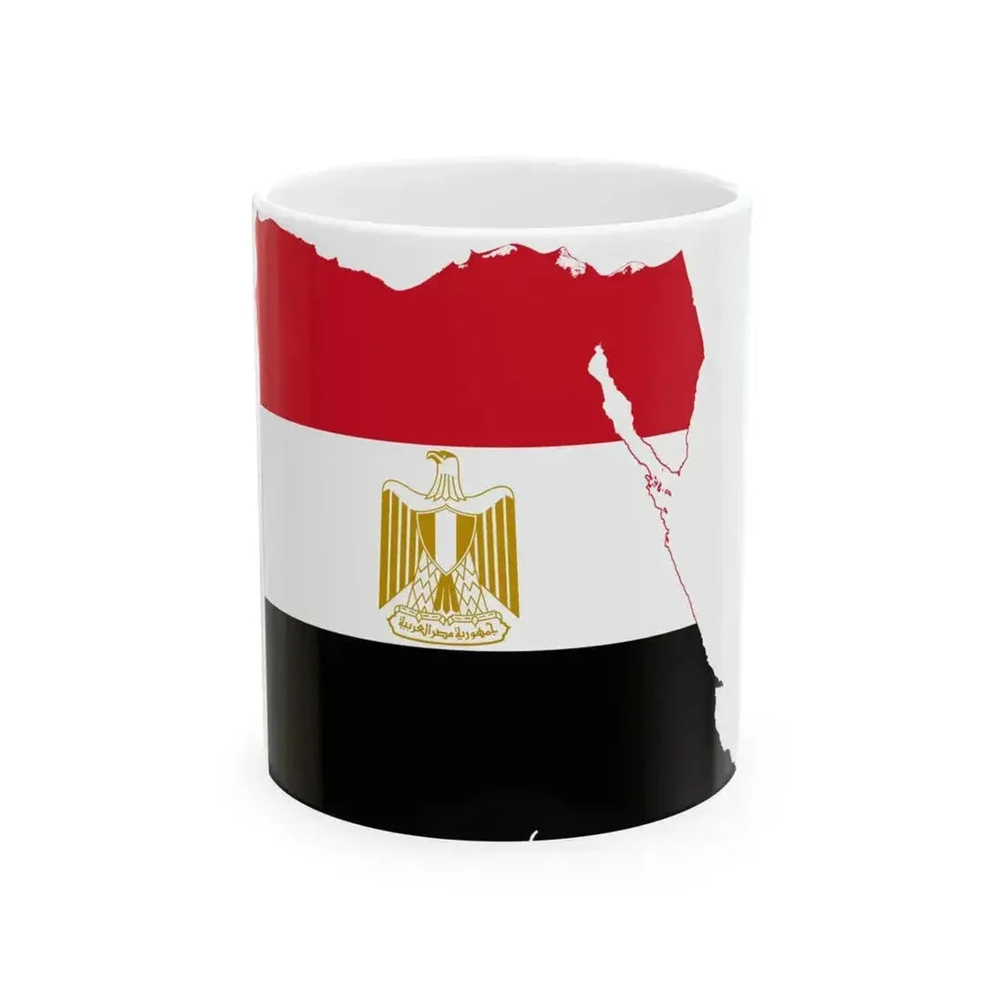 Flag map of Egypt de facto (Egypt) White Coffee Mug 11oz - Go Mug Yourself