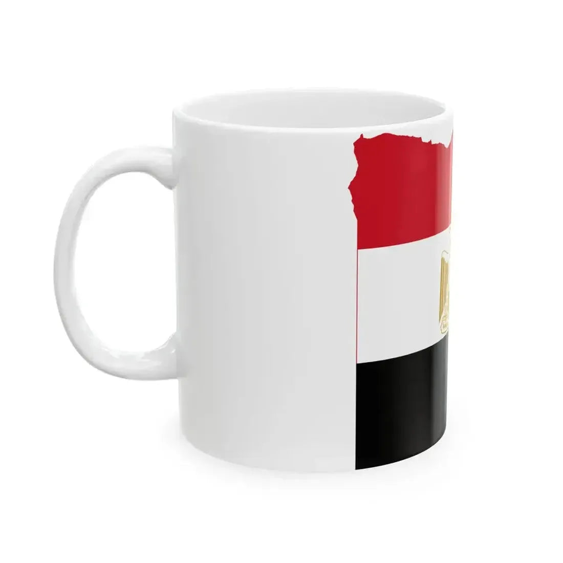 Flag map of Egypt de facto (Egypt) White Coffee Mug - Go Mug Yourself