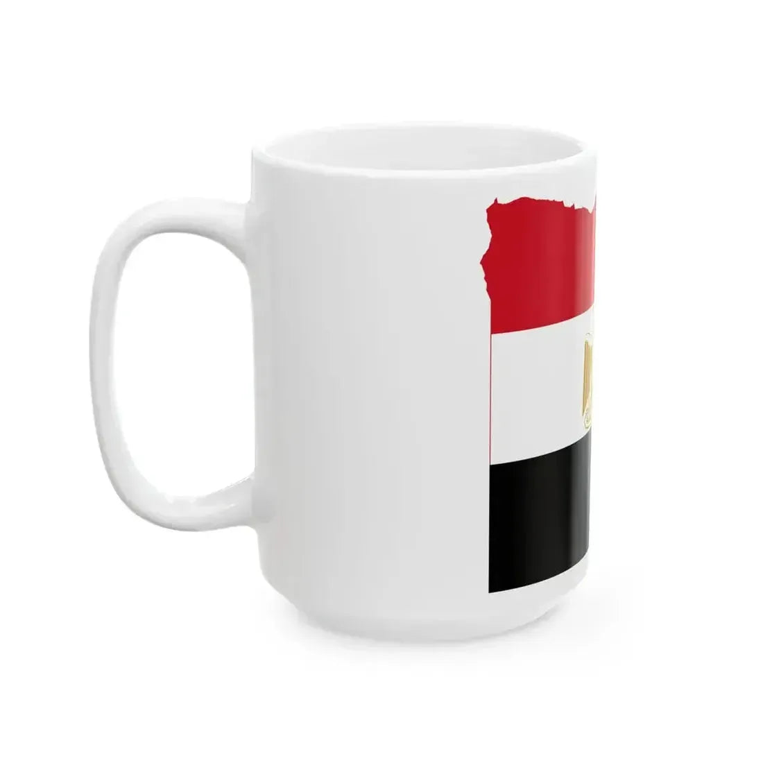 Flag map of Egypt de facto (Egypt) White Coffee Mug - Go Mug Yourself