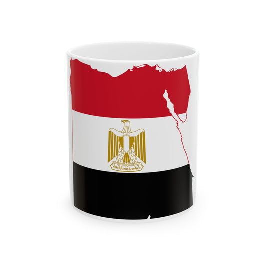 Flag-map of Egypt (Egypt) White Coffee Mug-11oz-Go Mug Yourself