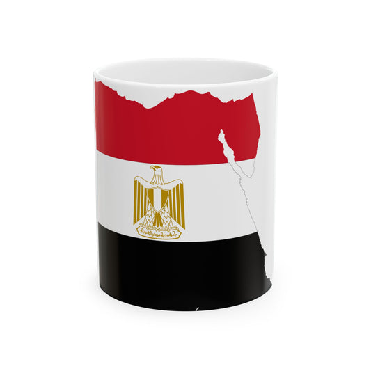 Flag map of Egypt (Egypt) White Coffee Mug-11oz-Go Mug Yourself