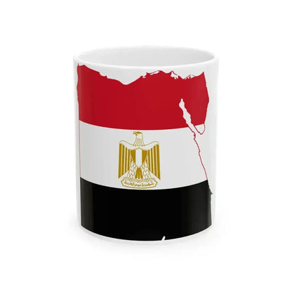 Flag-map of Egypt (Egypt) White Coffee Mug 11oz - Go Mug Yourself