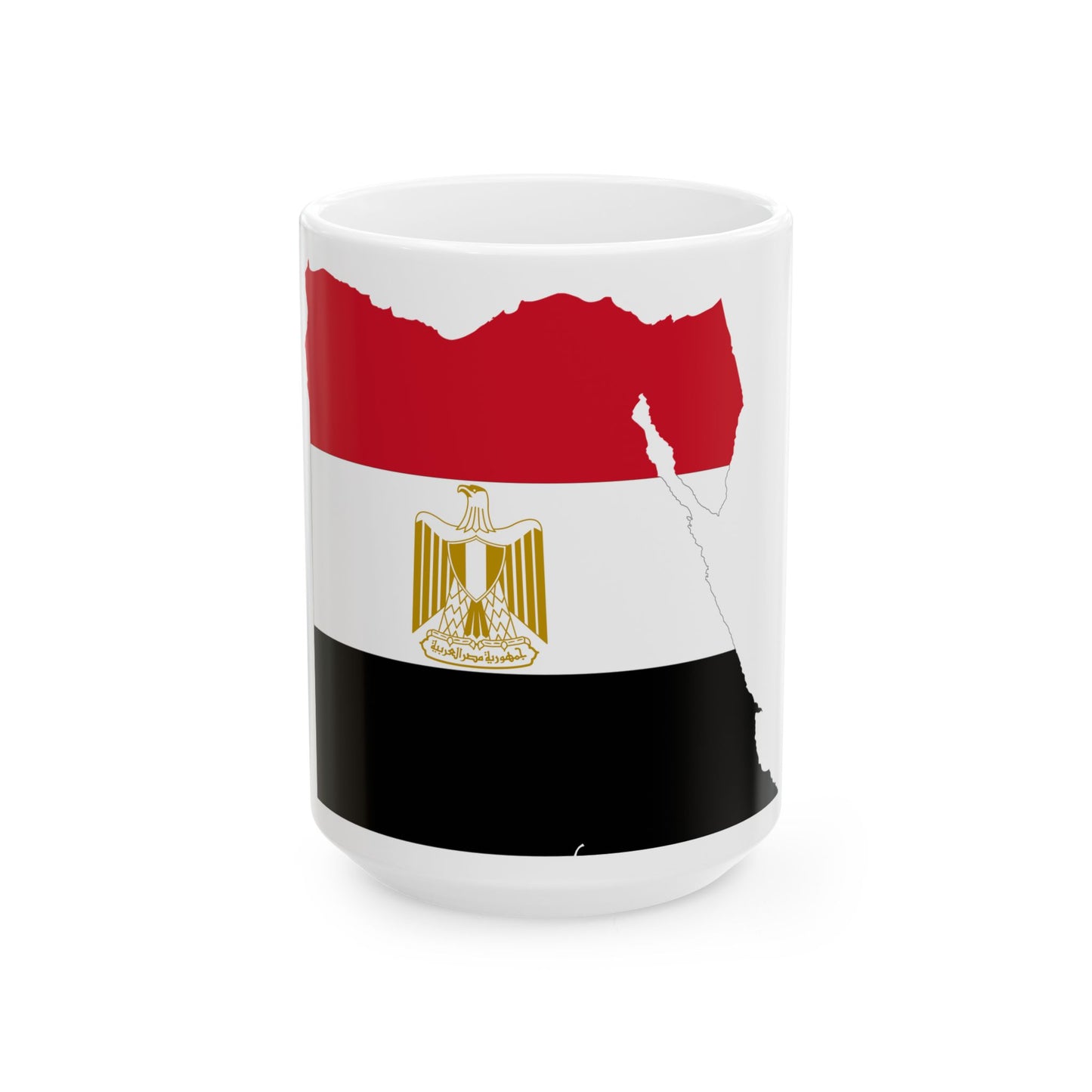 Flag map of Egypt (Egypt) White Coffee Mug-15oz-Go Mug Yourself