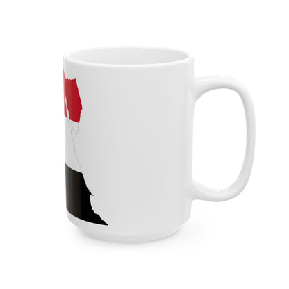 Flag map of Egypt (Egypt) White Coffee Mug-Go Mug Yourself