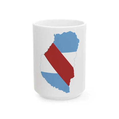 Flag-map of Entre Rios Province (Argentina) White Coffee Mug 15oz - Go Mug Yourself