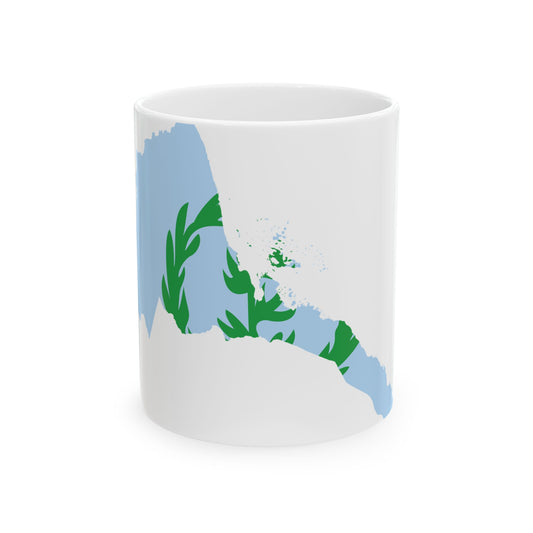 Flag map of Eritrea 1952-1962 (Eritrea) White Coffee Mug-11oz-Go Mug Yourself