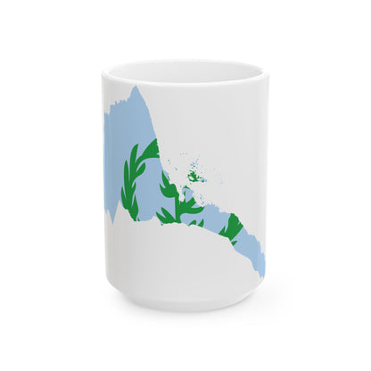 Flag map of Eritrea 1952-1962 (Eritrea) White Coffee Mug-15oz-Go Mug Yourself