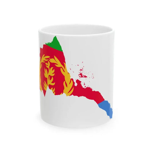 Flag-map of Eritrea (Eritrea) White Coffee Mug 11oz - Go Mug Yourself