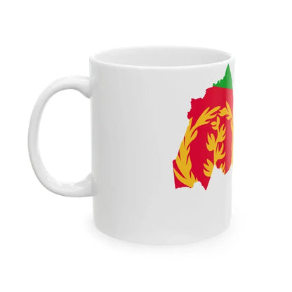 Flag-map of Eritrea (Eritrea) White Coffee Mug - Go Mug Yourself