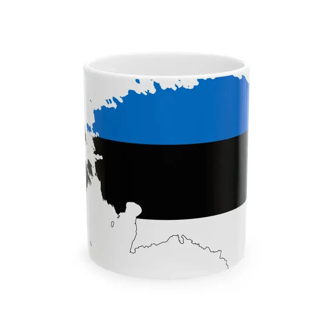 Flag-map of Estonia (Estonia) White Coffee Mug 11oz - Go Mug Yourself