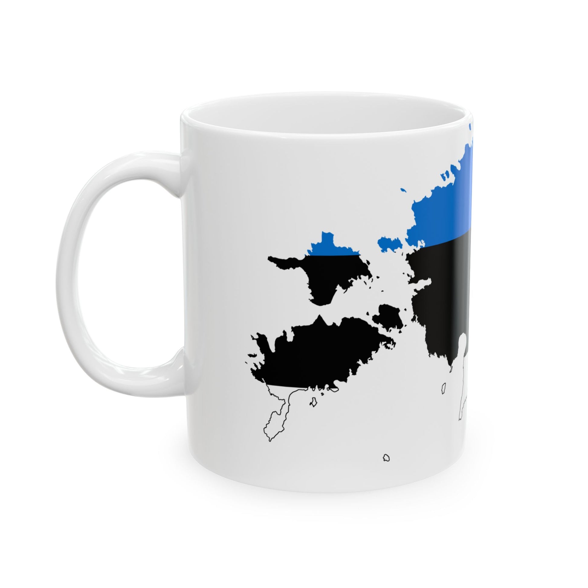 Flag-map of Estonia (Estonia) White Coffee Mug-Go Mug Yourself