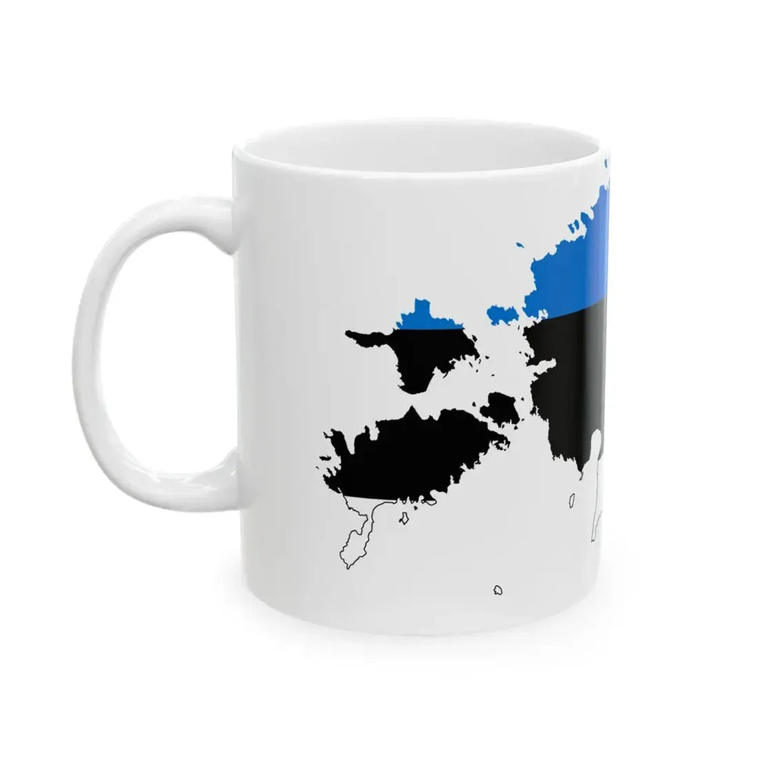 Flag-map of Estonia (Estonia) White Coffee Mug - Go Mug Yourself