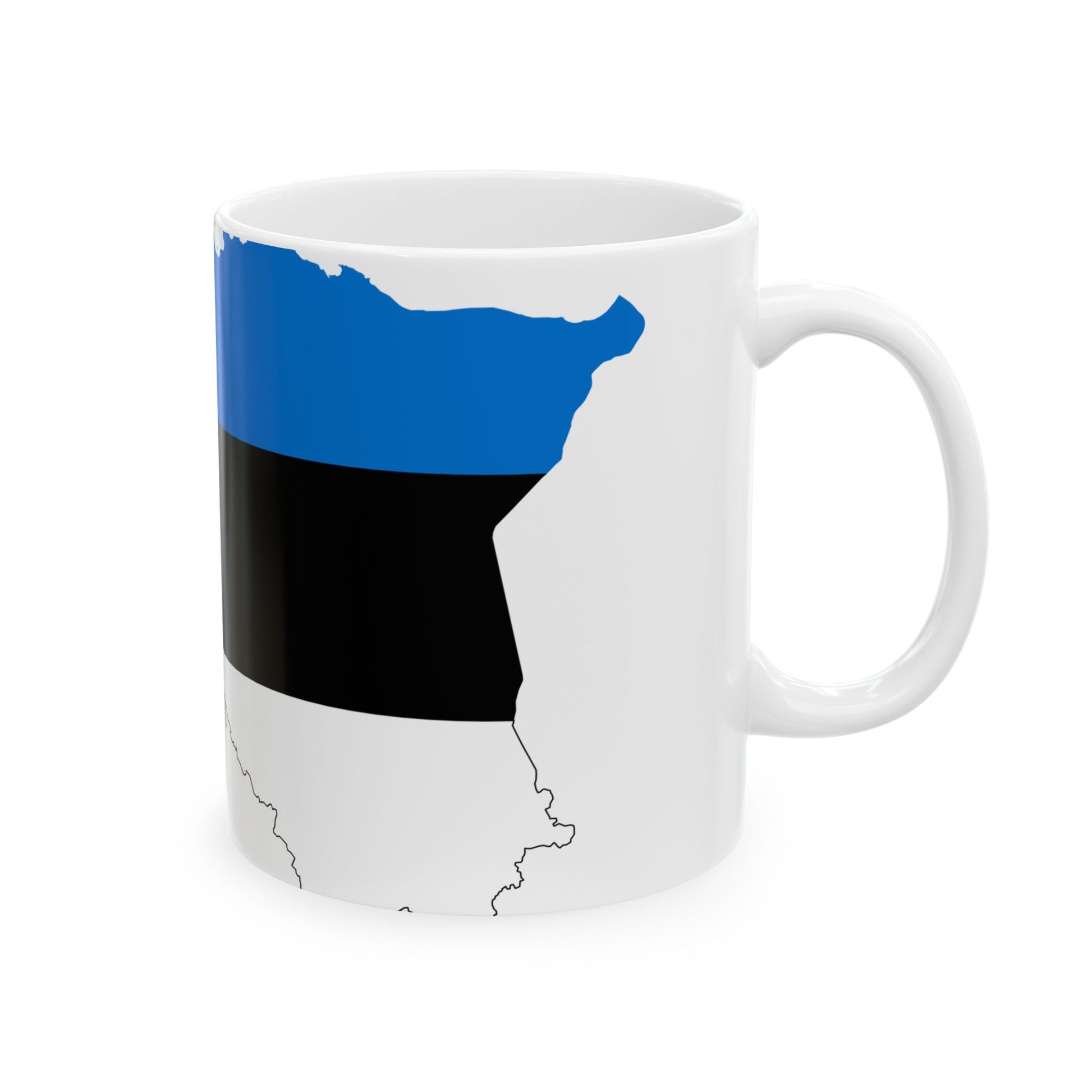 Flag-map of Estonia (Estonia) White Coffee Mug-Go Mug Yourself