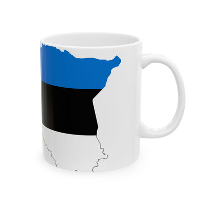 Flag-map of Estonia (Estonia) White Coffee Mug-Go Mug Yourself