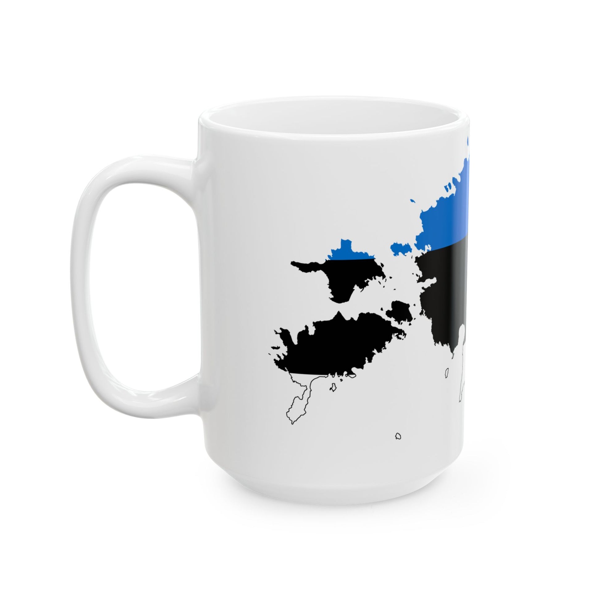 Flag-map of Estonia (Estonia) White Coffee Mug-Go Mug Yourself