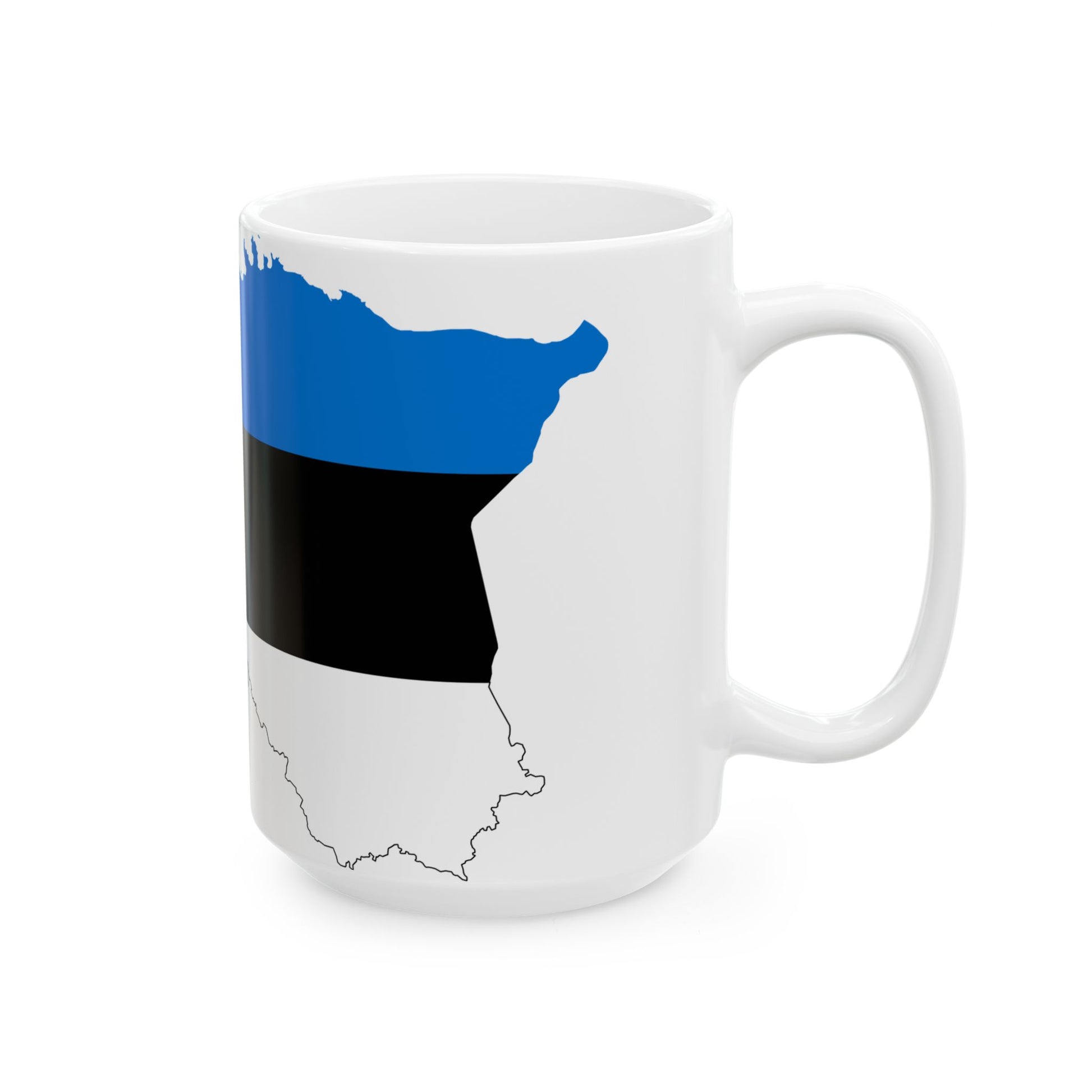 Flag-map of Estonia (Estonia) White Coffee Mug-Go Mug Yourself