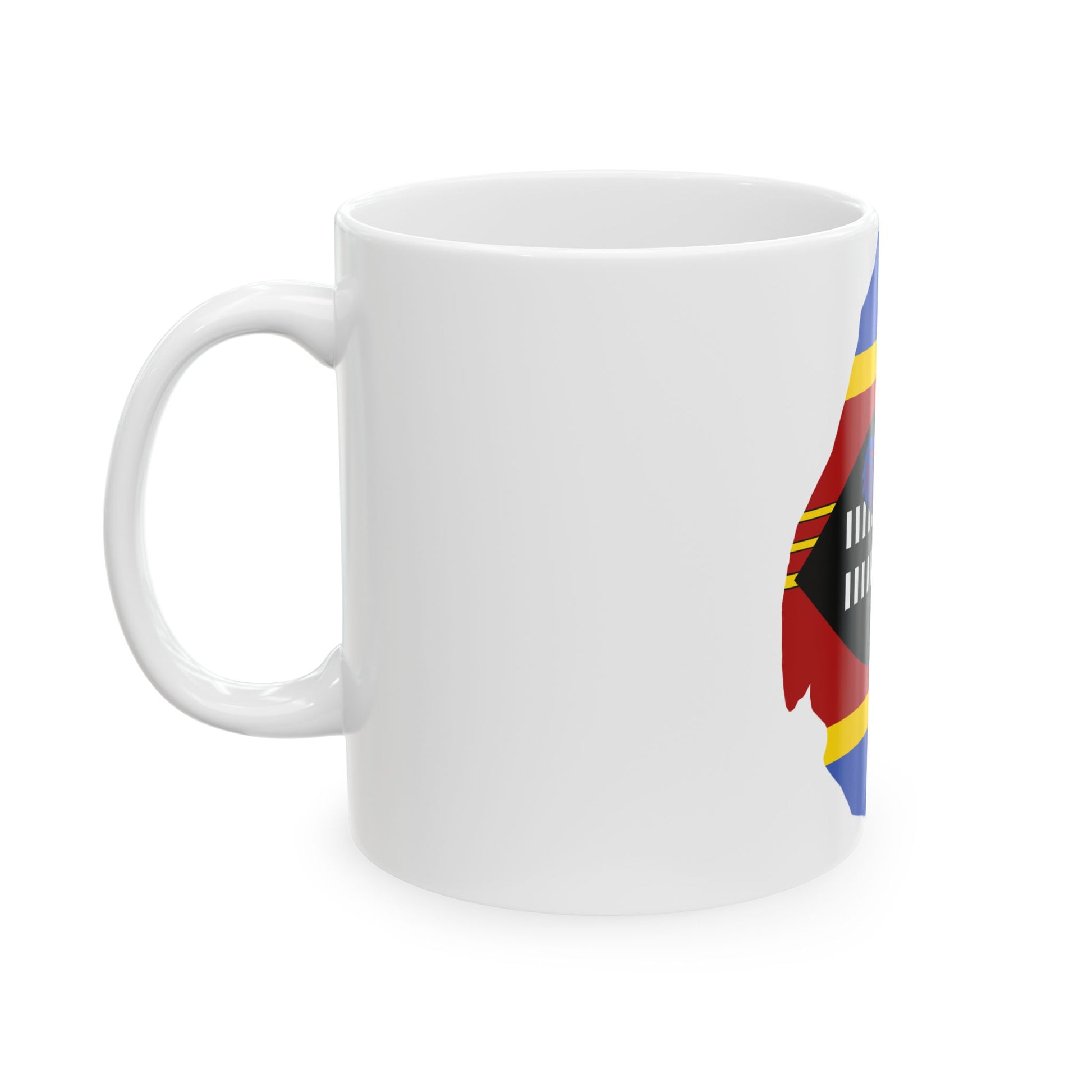 Flag map of Eswatini (Eswatini) White Coffee Mug-Go Mug Yourself