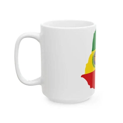 Flag map of Ethiopia 1975-1987 (Ethiopia) White Coffee Mug - Go Mug Yourself