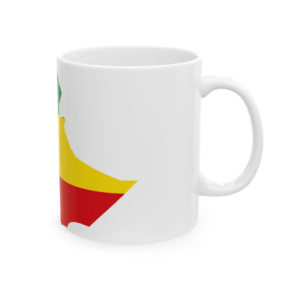 Flag map of Ethiopia 1993-1996 (Ethiopia) White Coffee Mug-Go Mug Yourself