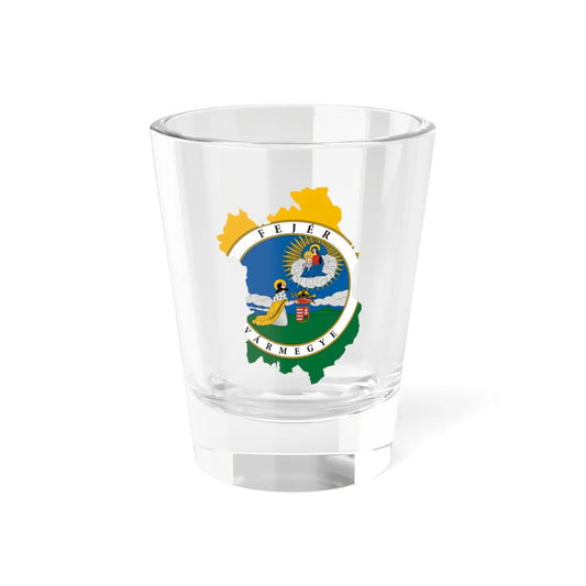 Flag-map of Fejer County (Hungary) Shot Glass 1.5oz 1.5oz - Go Mug Yourself