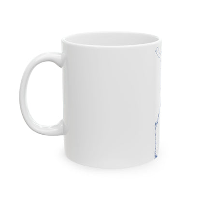Flag-map of Finland without Aland (Finland) White Coffee Mug-Go Mug Yourself