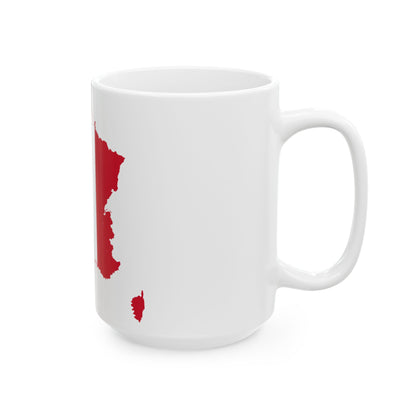 Flag-map of France (France) White Coffee Mug-Go Mug Yourself