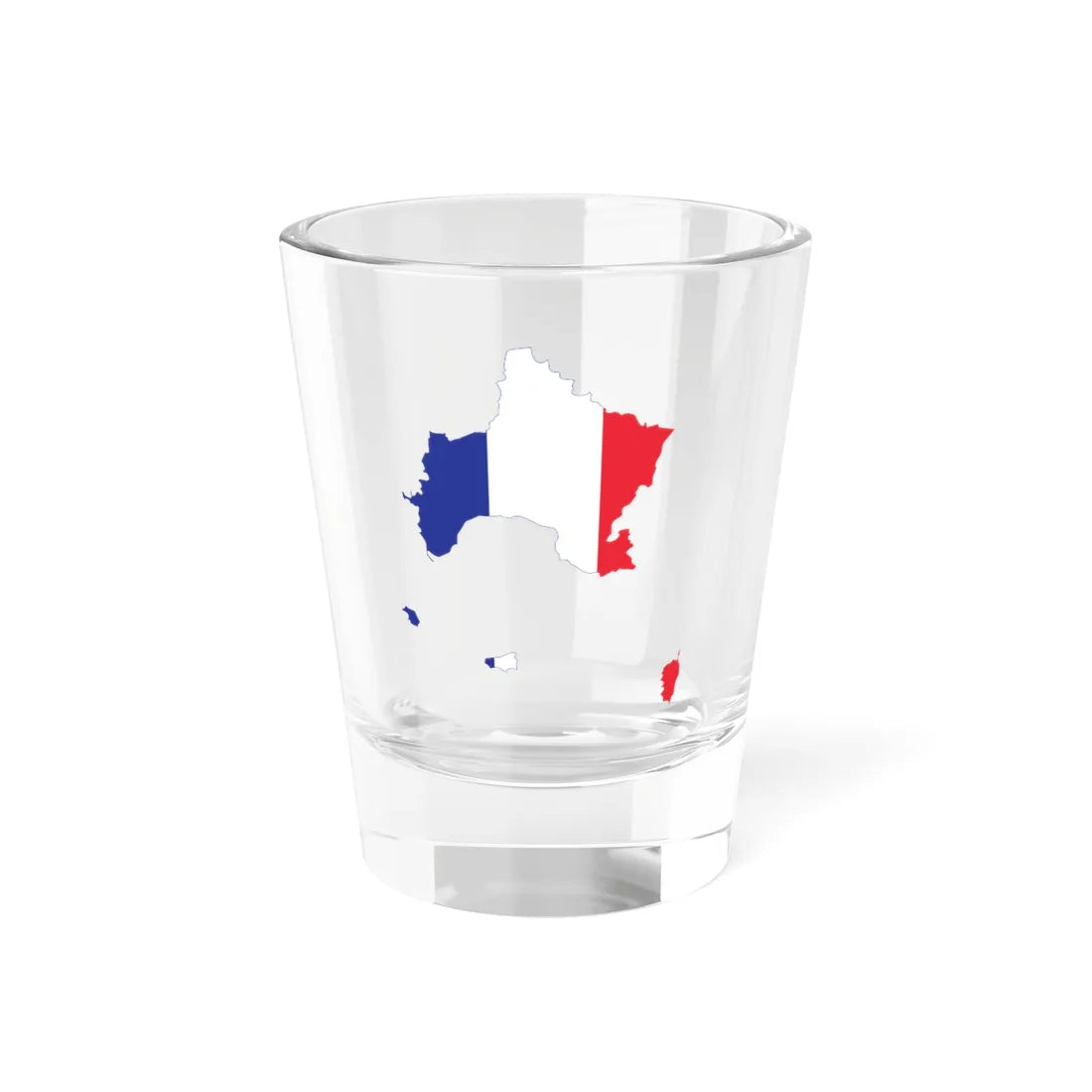 Flag-map of France without Britanny Normandie and Occitania (France) Shot Glass 1.5oz 1.5oz - Go Mug Yourself