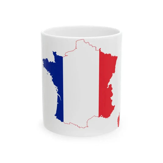 Flag-map of France2 (France) White Coffee Mug 11oz - Go Mug Yourself