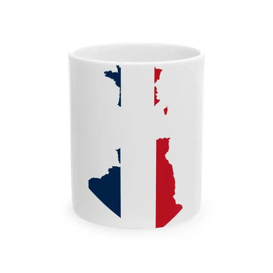 Flag map of French Algeria 1848 - 1962 (Algeria) White Coffee Mug 11oz - Go Mug Yourself