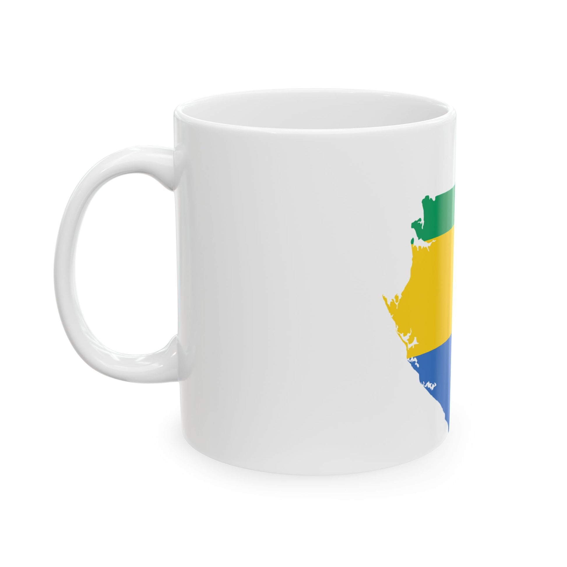 Flag map of Gabon (Gabon) White Coffee Mug-Go Mug Yourself