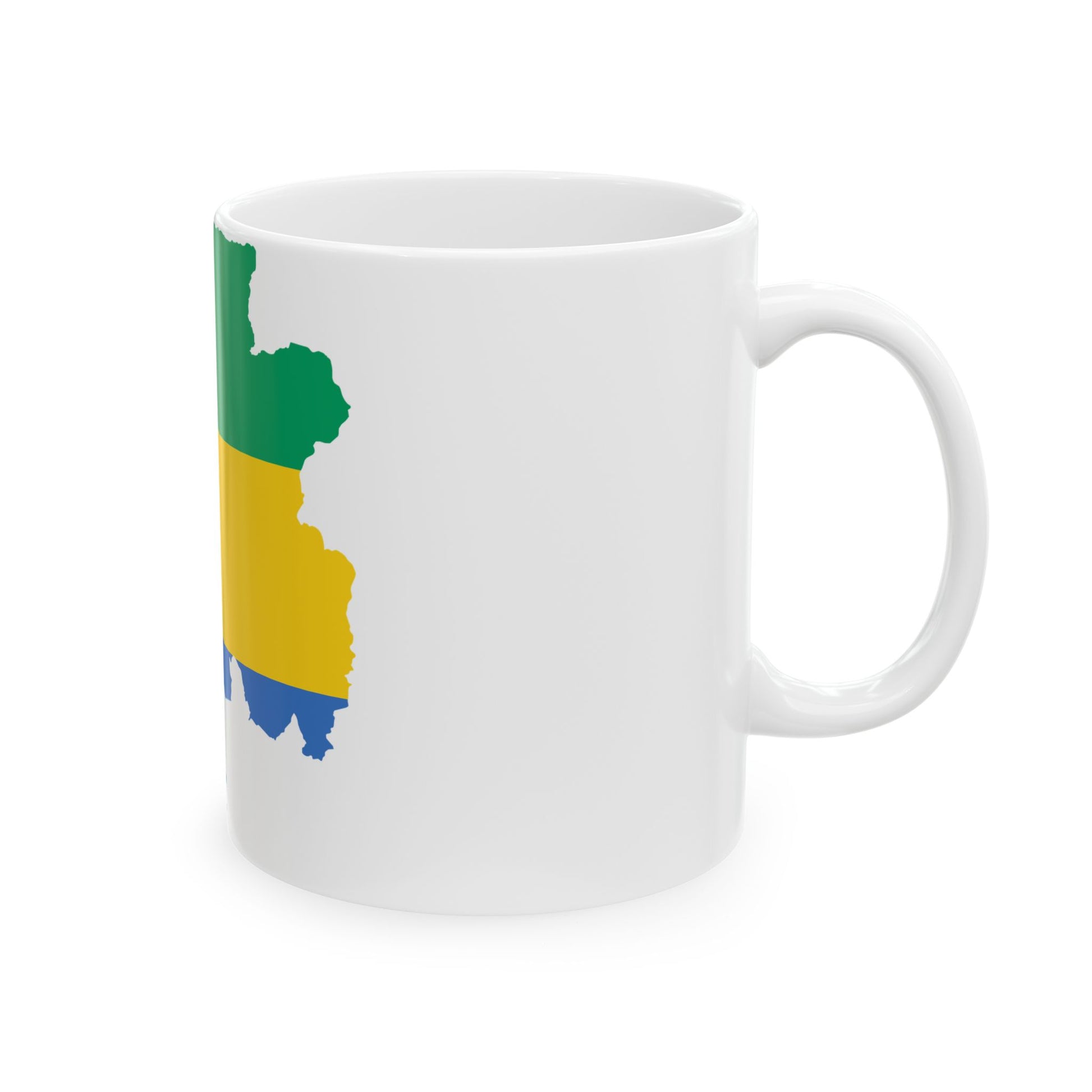 Flag map of Gabon (Gabon) White Coffee Mug-Go Mug Yourself