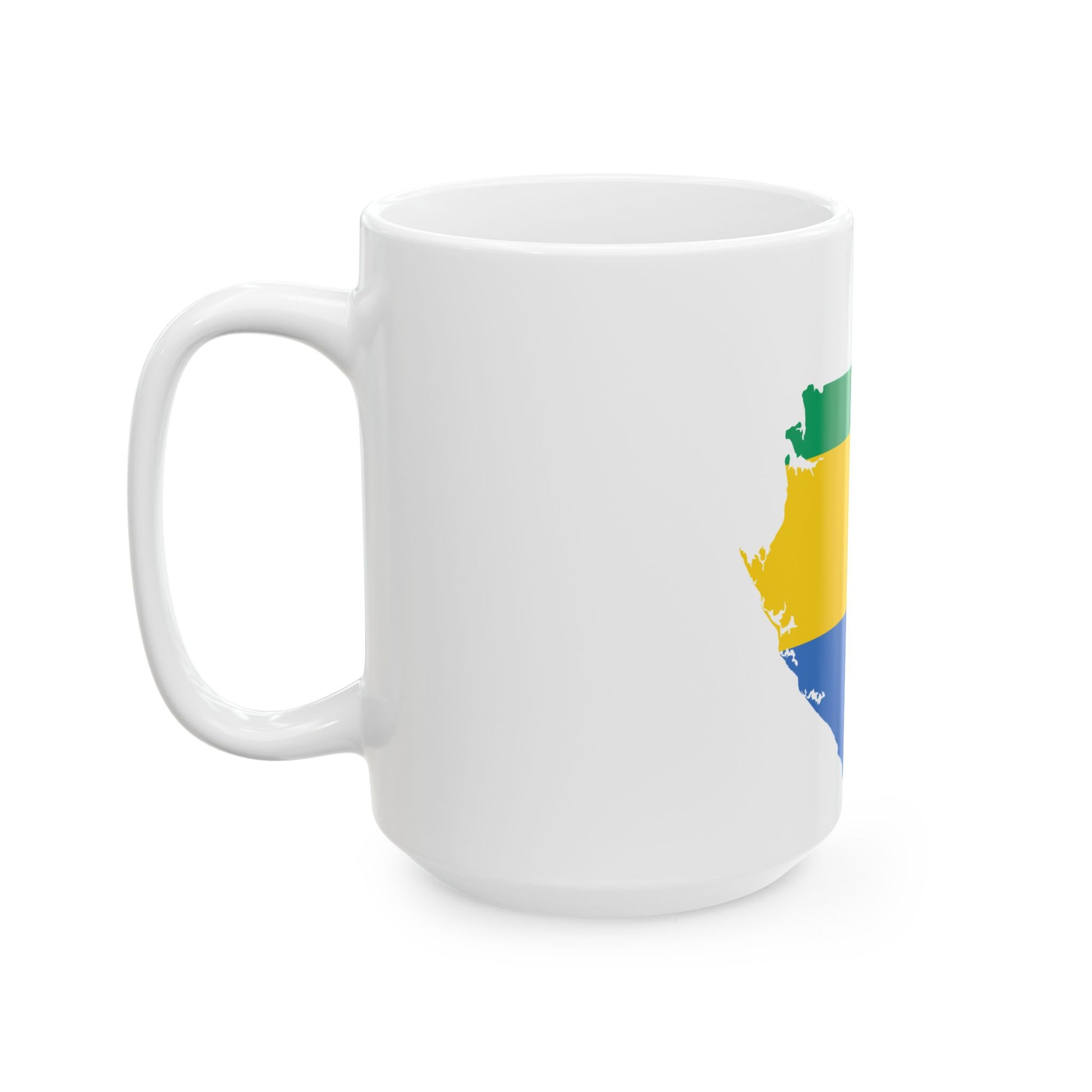 Flag map of Gabon (Gabon) White Coffee Mug-Go Mug Yourself