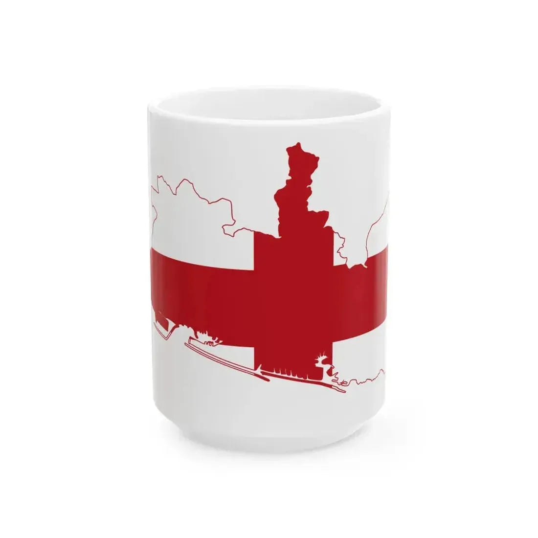 Flag map of Genoa (Italy) White Coffee Mug 15oz - Go Mug Yourself