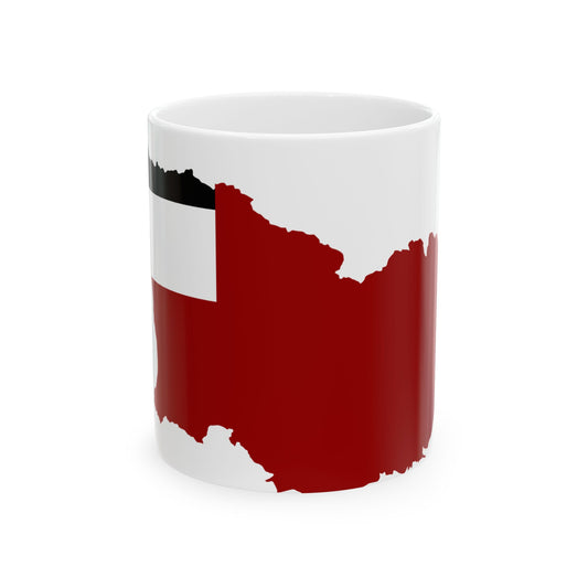 Flag map of Georgia 1990-2004 (Georgia) White Coffee Mug-11oz-Go Mug Yourself