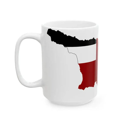 Flag map of Georgia 1990-2004 (Georgia) White Coffee Mug - Go Mug Yourself