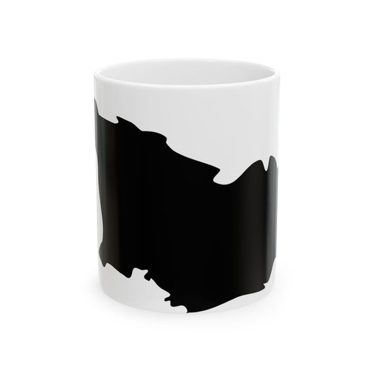 Flag-map of Georgia blank (Georgia) White Coffee Mug-11oz-Go Mug Yourself