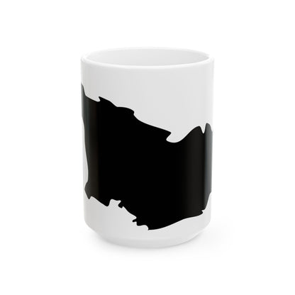 Flag-map of Georgia blank (Georgia) White Coffee Mug-15oz-Go Mug Yourself