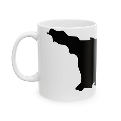 Flag-map of Georgia blank (Georgia) White Coffee Mug-Go Mug Yourself