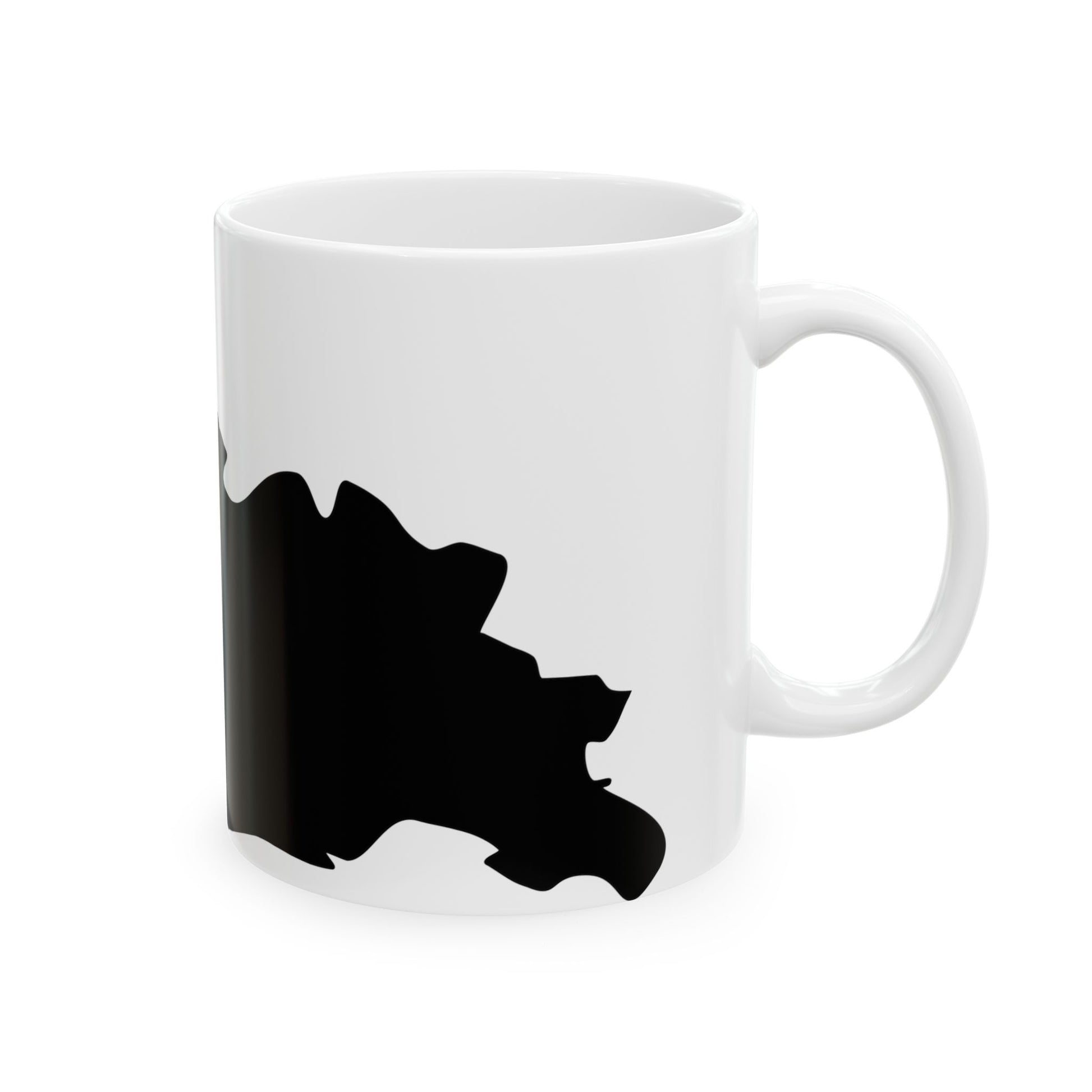 Flag-map of Georgia blank (Georgia) White Coffee Mug-Go Mug Yourself