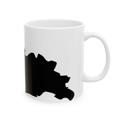 Flag-map of Georgia blank (Georgia) White Coffee Mug-Go Mug Yourself