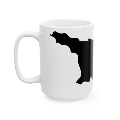Flag-map of Georgia blank (Georgia) White Coffee Mug-Go Mug Yourself
