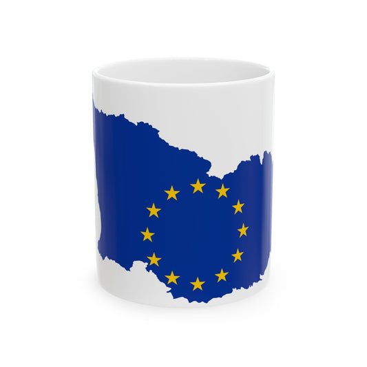 Flag map of Georgia European Union (Georgia) White Coffee Mug-11oz-Go Mug Yourself