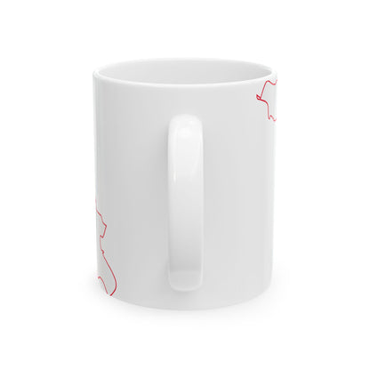 Flag-map of Georgia (Georgia) White Coffee Mug-Go Mug Yourself